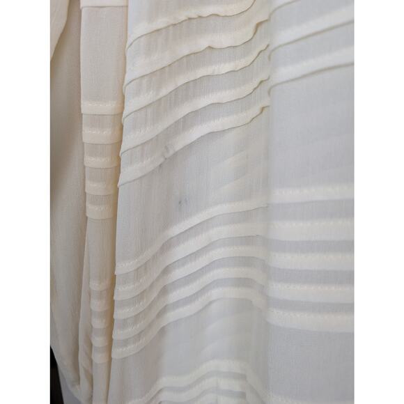 Mes Demoiselles Paris Silk Sheer Stripe Paneled Nightgown Douceur Ivory 42 - Picture 9 of 12
